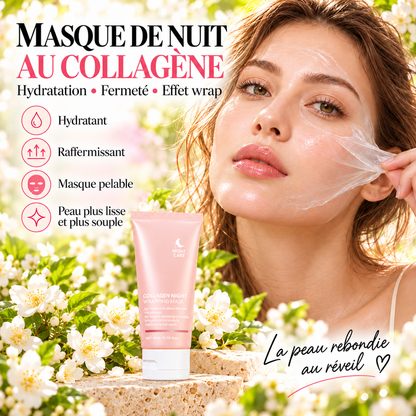Masque de nuit au collagène Nuriome — tube 80 ml, effet peel-off, jardin de jasmin