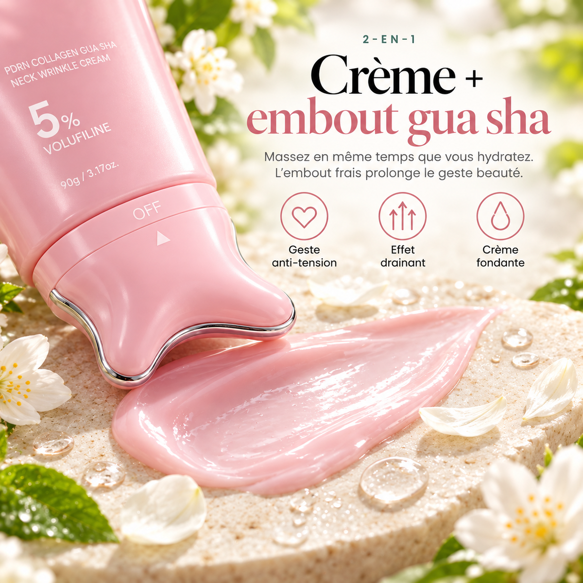 2-en-1 : crème + embout gua sha
